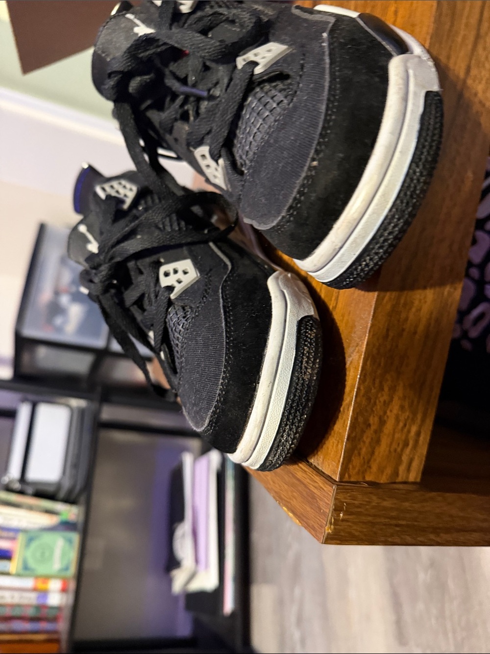 Jordan Black and White Low Top Sneakers with Silver Jumpman - Picture 4 of 4